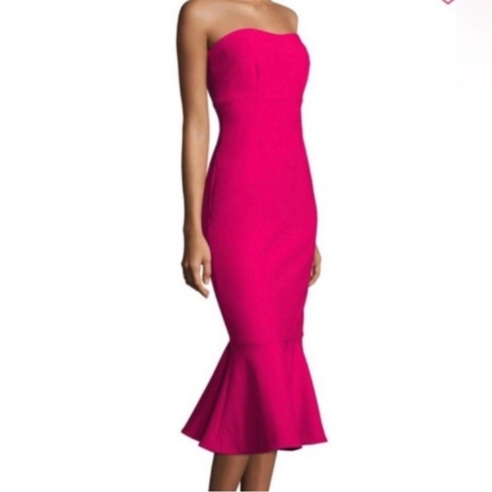 Cinq á Sept Luna Strapless Dress in Raspberry Size 10